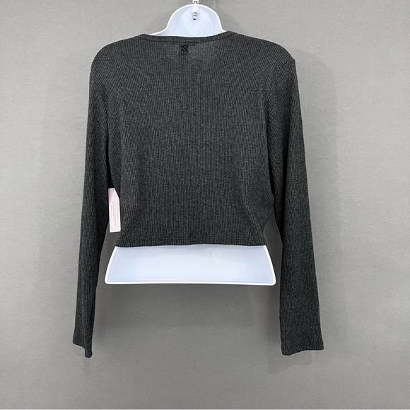 Victoria Secret Gray Button Crop Cardigan Sweater - Picture 6 of 14